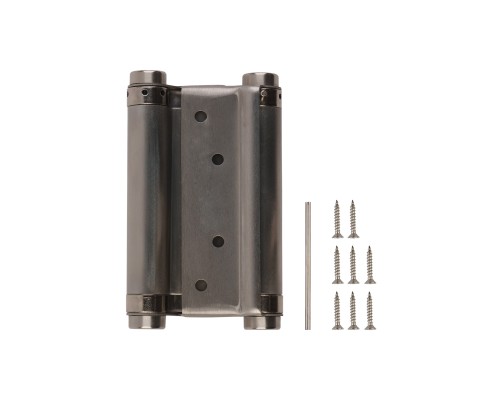 Пружинная Fuaro (Фуаро) двусторонняя (барная) петля DSH5 (125х86х1,5) INOX 201 SN мат. никель (блистер)