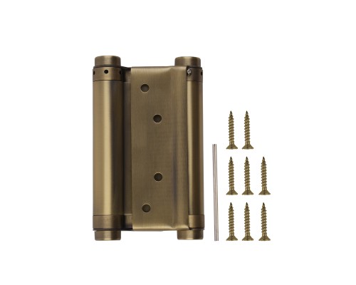 Пружинная Fuaro (Фуаро) двусторонняя (барная) петля DSH5 (125х86х1,5) INOX 201 AB бронза (блистер)