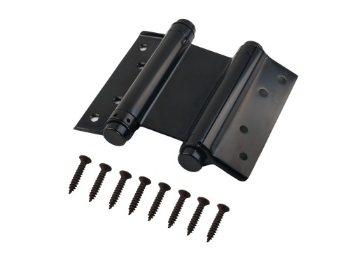 Пружинная Fuaro (Фуаро) двусторонняя (барная) петля DSH5 (125х86х1,5) INOX 201 BL черный (блистер)