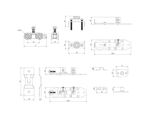 Комплект Armadillo (Армадилло) для раздвижных профильных дверей SLD.Comfort-PRO.SET4.PROF synchron/80