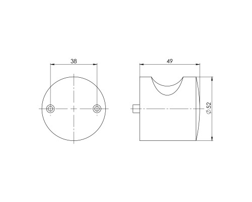 Ручка-кнопка Ajax (Аякс) CABIN PVC GREY серый (1 шт в пакете)