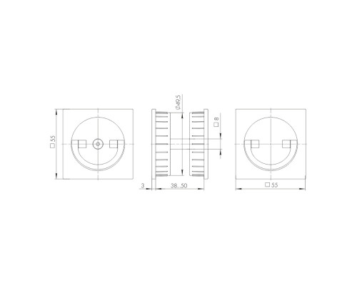 Ручка поворотная Armadillo (Армадилло) для раздвижных дверей SH.QUADRO55.BK8x2 BL-26 черный Ручка поворотная Armadillo (Армадилло) для раздвижных дверей SH.QUADRO55.BK8x2 BL-26 черный