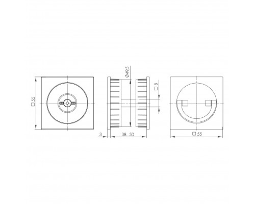Ручка поворотная Armadillo (Армадилло) для раздвижных дверей SH.QUADRO55.BK8 BL-26 черный Ручка поворотная Armadillo (Армадилло) для раздвижных дверей SH.QUADRO55.BK8 BL-26 черный