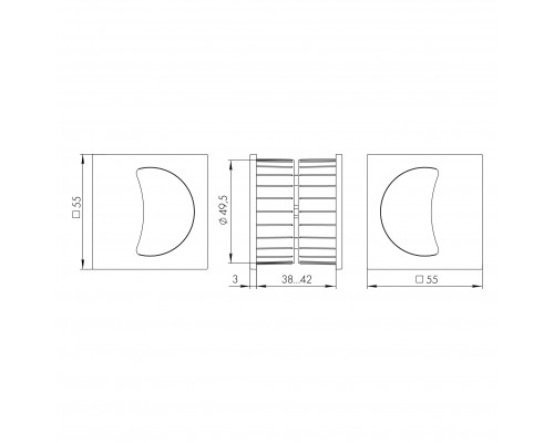 Ручка Armadillo (Армадилло) для раздвижных дверей SH.QUADRO55.010 BL-26 черный Ручка Armadillo (Армадилло) для раздвижных дверей SH.QUADRO55.010 BL-26 черный