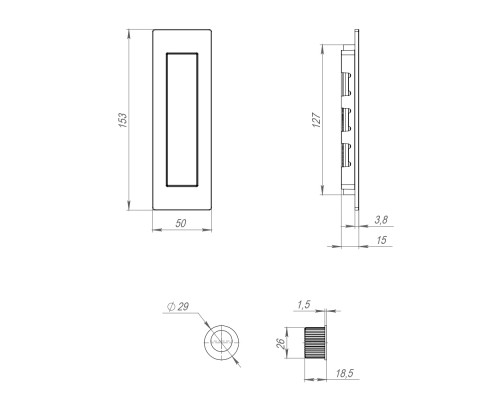 Ручка Armadillo (Армадилло) для раздвижных дверей SH.URB153.010 (SH010 URB) СP-8 хром Ручка Armadillo (Армадилло) для раздвижных дверей SH.URB153.010 (SH010 URB) СP-8 хром