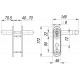 Ручка Fuaro (Фуаро) дверная DH-0433/GR NE (СЕРАЯ) с пружиной для замка (FL-0432, 0433, 0434), НЕЙЛОН
