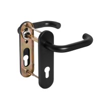 Ручка Fuaro (Фуаро) дверная FP.DH72.0433 SS 201 BLACK с пружиной, нержавейка 201, черный, квадрат 9x140 мм
