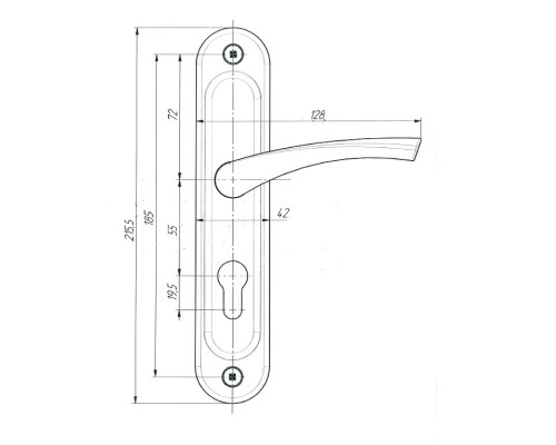 Ручка дверная Zenit (Зенит) на планке РФ1-55.17 (медь)