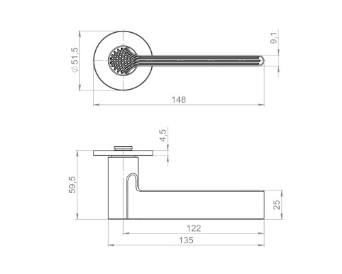 Ручка Armadillo (Армадилло) раздельная R.YM.HONEY AC-9 медь