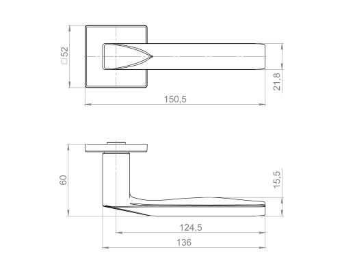 Ручка Fuaro (Фуаро) раздельная K.ZL52.AZIMUT SSC-16 сатинированный хром