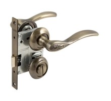 Комплект ручек Punto (Пунто) с защелкой с запиранием SET72/A RUMBA TL/HD AB-6 зеленая бронза