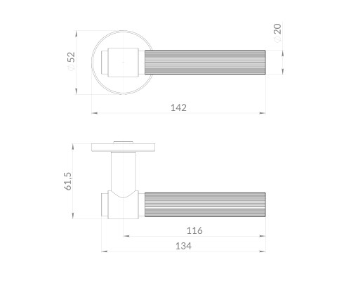 Ручка Punto (Пунто) раздельная R.EST.R52.SHELL SSG-39 сатинированное золото Ручка Punto (Пунто) раздельная R.EST.R52.SHELL SSG-39 сатинированное золото