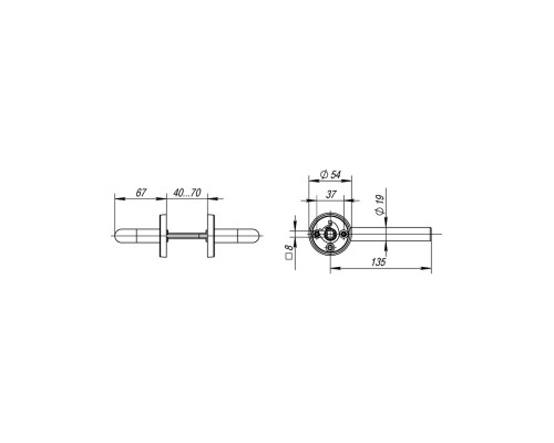 Ручка Fuaro (Фуаро) раздельная R.DSS201-0203/19 (DSS-0203/19) INOX 201 Ручка Fuaro (Фуаро) раздельная R.DSS201-0203/19 (DSS-0203/19) INOX 201