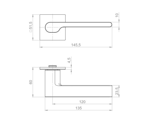 Ручка Armadillo (Армадилло) раздельная K.YM.COTTA FSG-39 флор. золото