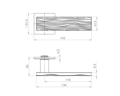 Ручка Armadillo (Армадилло) раздельная K.YM.MERENGA FSG-39 флор. золото