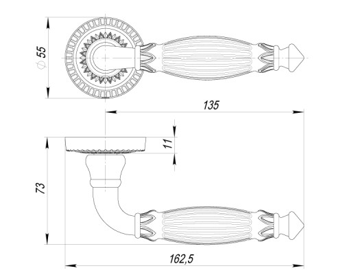 Ручка Armadillo (Армадилло) раздельная Bella CL2 GP-4 Золото Ручка Armadillo (Армадилло) раздельная Bella CL2 GP-4 Золото