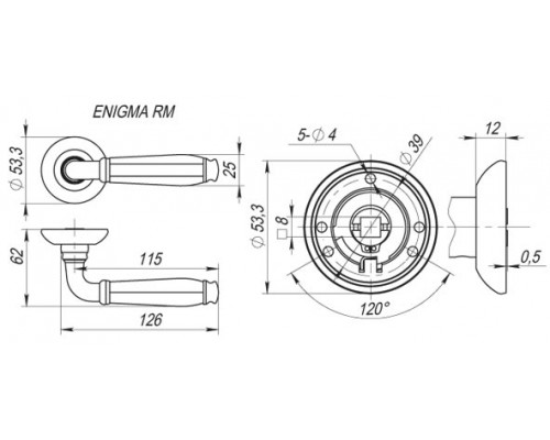 Ручка Fuaro (Фуаро) раздельная R.RM54.ENIGMA (ENIGMA RM) AB/GP-7 бронза/золото Ручка Fuaro (Фуаро) раздельная R.RM54.ENIGMA (ENIGMA RM) AB/GP-7 бронза/золото