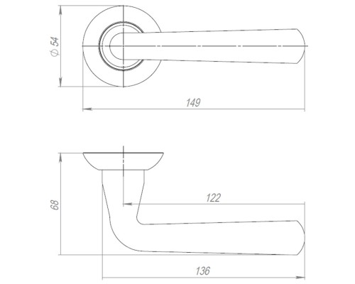 Ручка Ajax (Аякс) раздельная R.JR54.IND LAVORO BL-24 черный (белая коробка)