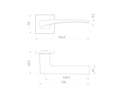 Ручка Punto (Пунто) раздельная K.EST.Q52.SHARM BL-24 черный