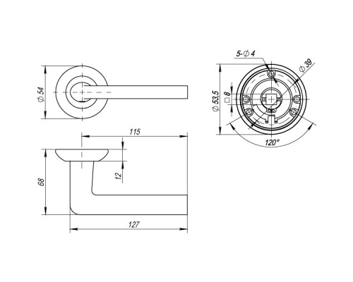 Ручка Punto (Пунто) раздельная R.TL54.REX (REX TL) 105mm ABG-6 зеленая бронза Ручка Punto (Пунто) раздельная R.TL54.REX (REX TL) 105mm ABG-6 зеленая бронза