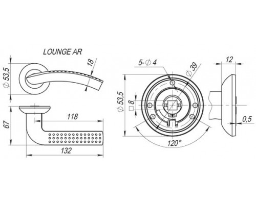 Ручка Fuaro (Фуаро) раздельная R.AR54.LOUNGE (LOUNGE AR) 130mm AB/GP-7 бронза/золото Ручка Fuaro (Фуаро) раздельная R.AR54.LOUNGE (LOUNGE AR) 130mm AB/GP-7 бронза/золото