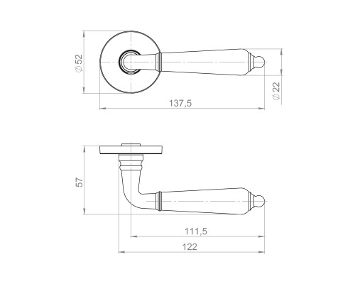 Ручка Ajax (Аякс) раздельная R.JSR51.LUCIA SSG-39 сатинированное золото