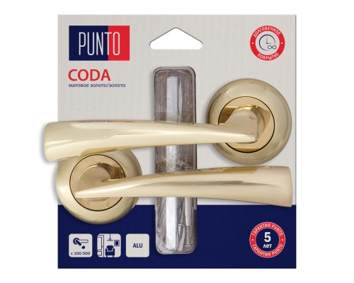 Ручка Punto (Пунто) раздельная LM/A R.TL54.CODA/HD SG/GP-4 матовое золото/золото Ручка Punto (Пунто) раздельная LM/A R.TL54.CODA/HD SG/GP-4 матовое золото/золото