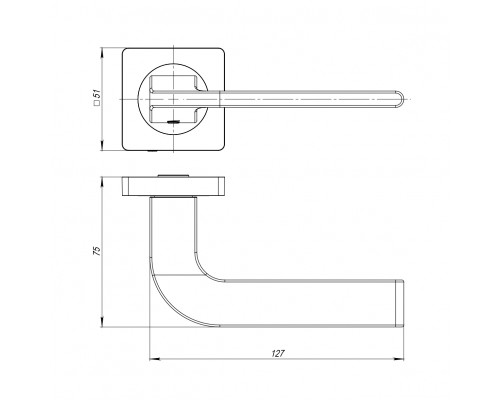 Ручка Ajax (Аякс) раздельная K.JK51.SPLINE (SPLINE JK) CP-8 хром