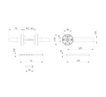 Ручка Fuaro (Фуаро) раздельная R.DSS201-0201/19 (DSS-0201/19) INOX 201 BL-24 черный