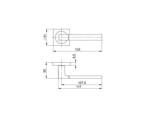 Ручка Ajax (Аякс) раздельная K.JK51.IND FUSE SN/CP-3 мат.никель/хром (AL руч.)