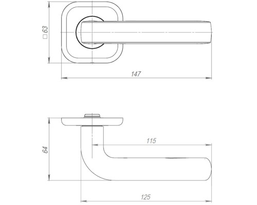 Ручка Ajax (Аякс) раздельная K.JK51.IND TORO 180 mm BL-24 черный (белая коробка)