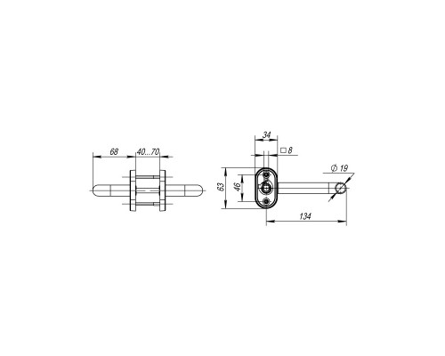 Ручка Fuaro (Фуаро) раздельная R.DSS304-0203P/19 (DSS-0203P/19) INOX 304 Ручка Fuaro (Фуаро) раздельная R.DSS304-0203P/19 (DSS-0203P/19) INOX 304
