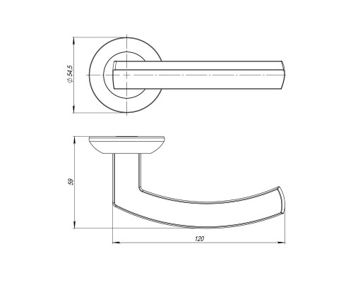 Ручка Ajax (Аякс) раздельная R.JR54.SIGMA (SIGMA JR) SN/CP-3 матовый никель/хром 105мм