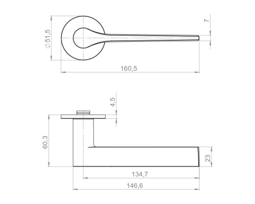 Ручка Armadillo (Армадилло) раздельная R.YM.CREME FSG-39 флор. золото