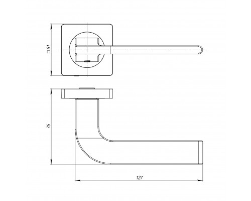 Ручка Ajax (Аякс) раздельная K.JK51.SPLINE (SPLINE JK) GR-23 графит