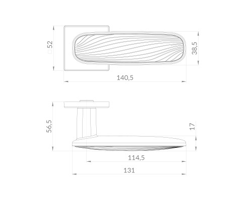 Ручка Punto (Пунто) раздельная K.EST.Q52.SHADE SSC/WH-16 сатинированный хром/белый