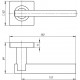Ручка Armadillo (Армадилло) раздельная K.SQ52.ORBIS (ORBIS SQ004) SN/CP-3 матовый никель/хром