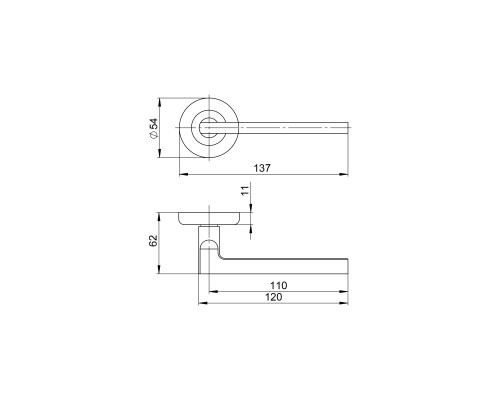 Ручка Ajax (Аякс) раздельная R.JR54.IND POLUS SN/CP-3 мат.никель/хром (AL руч.)