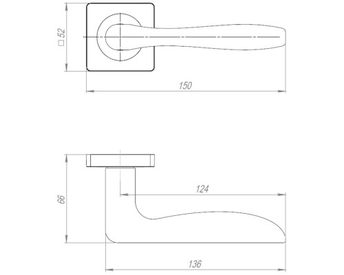 Ручка Ajax (Аякс) раздельная K.JK51.IND VOLTA BL-24 черный (белая коробка)