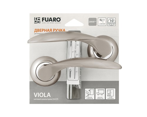 Ручка Fuaro (Фуаро) раздельная VIOLA RM/HD SN/CP-3 матовый никель/хром Ручка Fuaro (Фуаро) раздельная VIOLA RM/HD SN/CP-3 матовый никель/хром