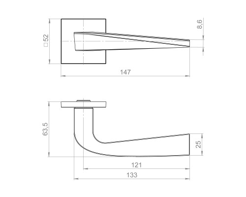 Ручка Fuaro (Фуаро) раздельная K.ZL52.SPIRAL BL-24 черный