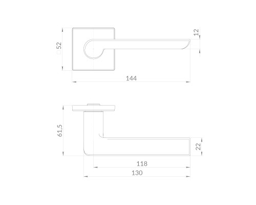Ручка Punto (Пунто) раздельная K.EST.Q52.SANDY SSG-39 сатинированное золото