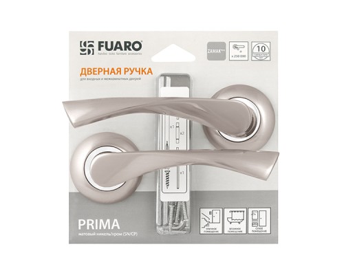 Ручка Fuaro (Фуаро) раздельная PRIMA RM/HD SN/CP-3 матовый никель/хром Ручка Fuaro (Фуаро) раздельная PRIMA RM/HD SN/CP-3 матовый никель/хром