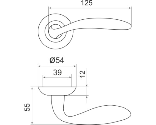 Ручка Armadillo (Армадилло) раздельная R.LD54.Virgo (Virgo LD57) SN/CP-3 матовый никель/хром