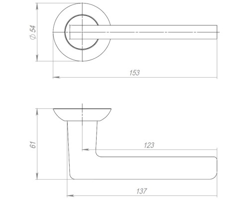 Ручка Ajax (Аякс) раздельная R.JR54.IND TESTA BL-24 черный (белая коробка)