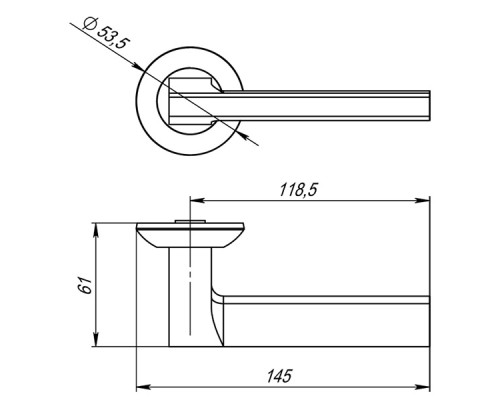 Ручка Punto (Пунто) раздельная R.TL54.BLADE (BLADE TL) SSC-16 сатинированный хром Ручка Punto (Пунто) раздельная R.TL54.BLADE (BLADE TL) SSC-16 сатинированный хром