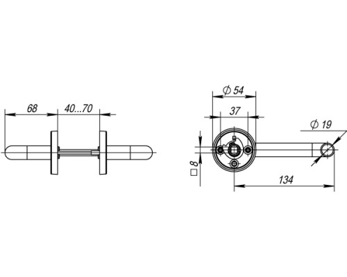 Ручка Fuaro (Фуаро) раздельная R.DSS304-0203/19 (DSS-0203/19) INOX 304 Ручка Fuaro (Фуаро) раздельная R.DSS304-0203/19 (DSS-0203/19) INOX 304