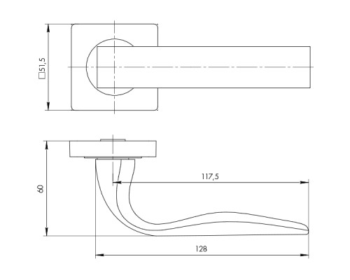 Ручка Ajax (Аякс) раздельная K.JK51.EVO (EVO JK) CP-8 хром