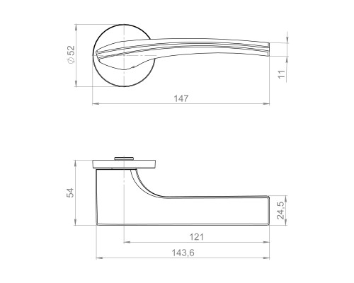 Ручка Fuaro (Фуаро) раздельная R.ZLR52.ETALON SSC-16 сатинированный хром