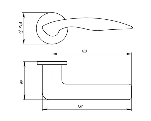Ручка Armadillo (Армадилло) раздельная R.URS52.WAVE (WAVE URS) SN-3 матовый никель Ручка Armadillo (Армадилло) раздельная R.URS52.WAVE (WAVE URS) SN-3 матовый никель